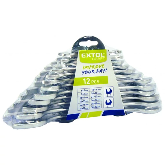 Extol Craft Villáskulcs klt. Műanyag tartóban 12db 6-32mm