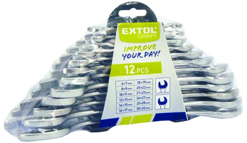 Extol Craft Villáskulcs klt. Műanyag tartóban 12db 6-32mm