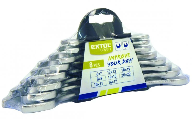 Extol Craft Villáskulcs klt. Műanyag tartóban 8db 6-22mm