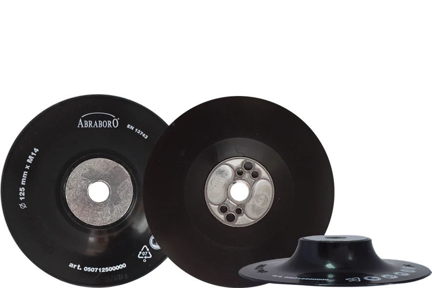 Abraboro Gumitányér sarokcsiszolóhoz 125mm X M14 FIBER